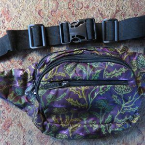 Eco Chic nylon purple flowered waist pack, new